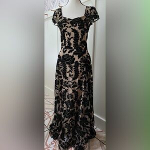 Joyfolie Black Velvet Floral maxi dress